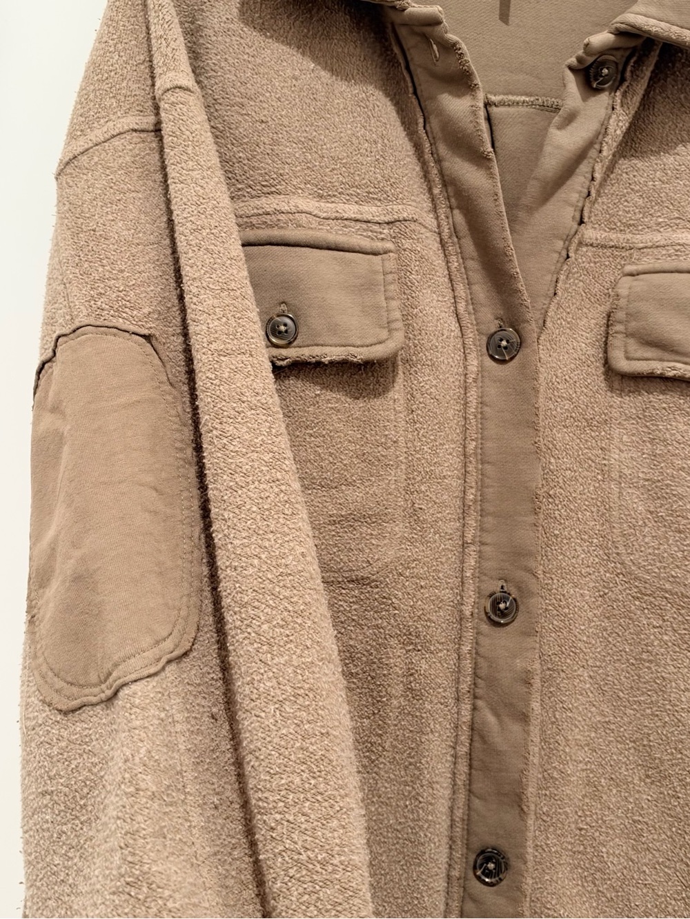 Free People Ruby Oversized Collared Olive Green Sherpa Shacket - Picture 3 of 5